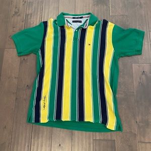 Tommy Hilfiger Collared Tee / Size: XL / Color: Green, Yellow
